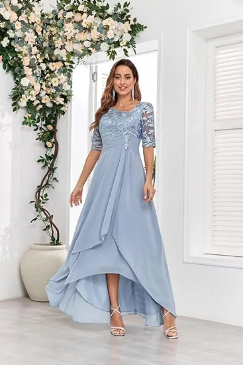 flowy draped dress One Size Mustard Chiffon Maxi Handkerchief Dress main image 0