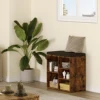 Shoe Storage Bench Cubby Organizer For Entryway, Shoe Bench Storage Rack With Foam Pad Seating Cushion For Hallway Bedroom 1