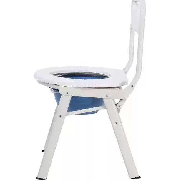Portable Toilet Chair Folding Commode Seat Mobile Bathroom Potty for Seniors Pregnant Women Adjustable Height Home Toilet Chair
