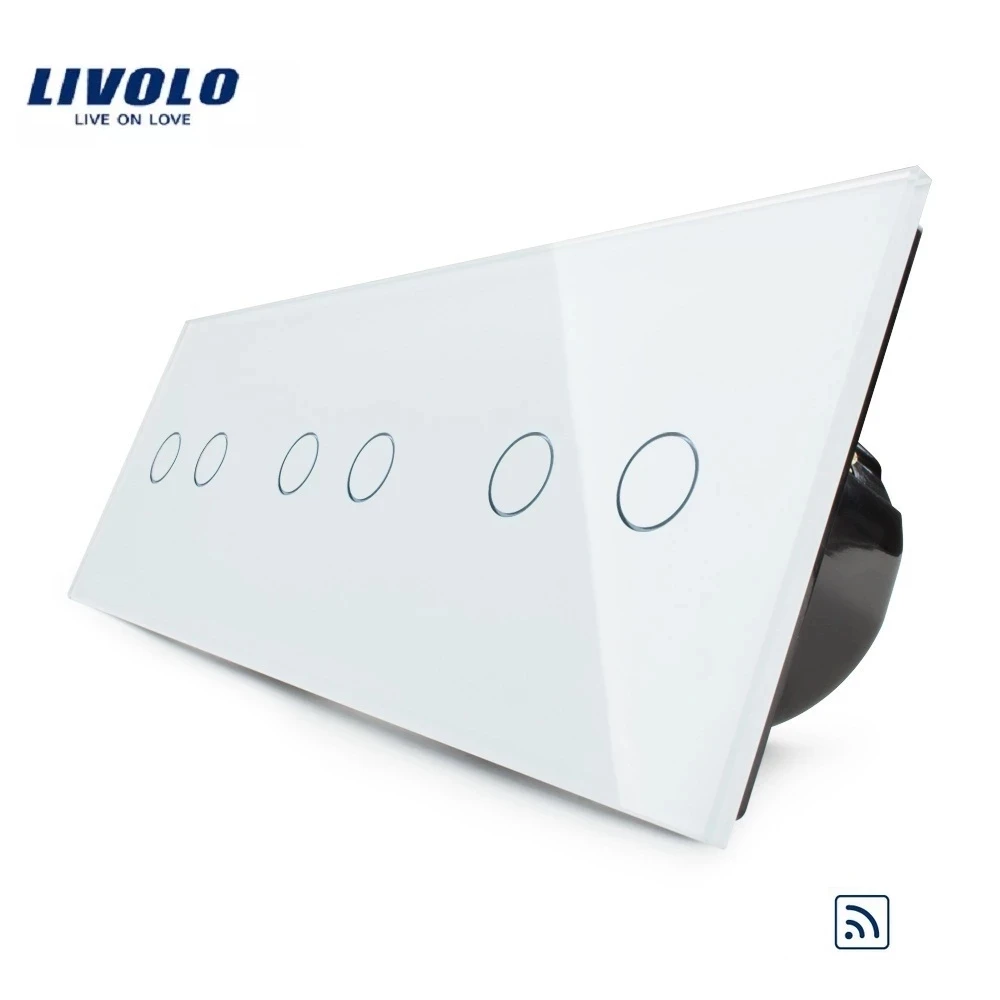 

Livolo EU Standard, Luxury Wall Triple Touch & Remote Switch, VL-C706R-11,With White Crystal Glass Panel