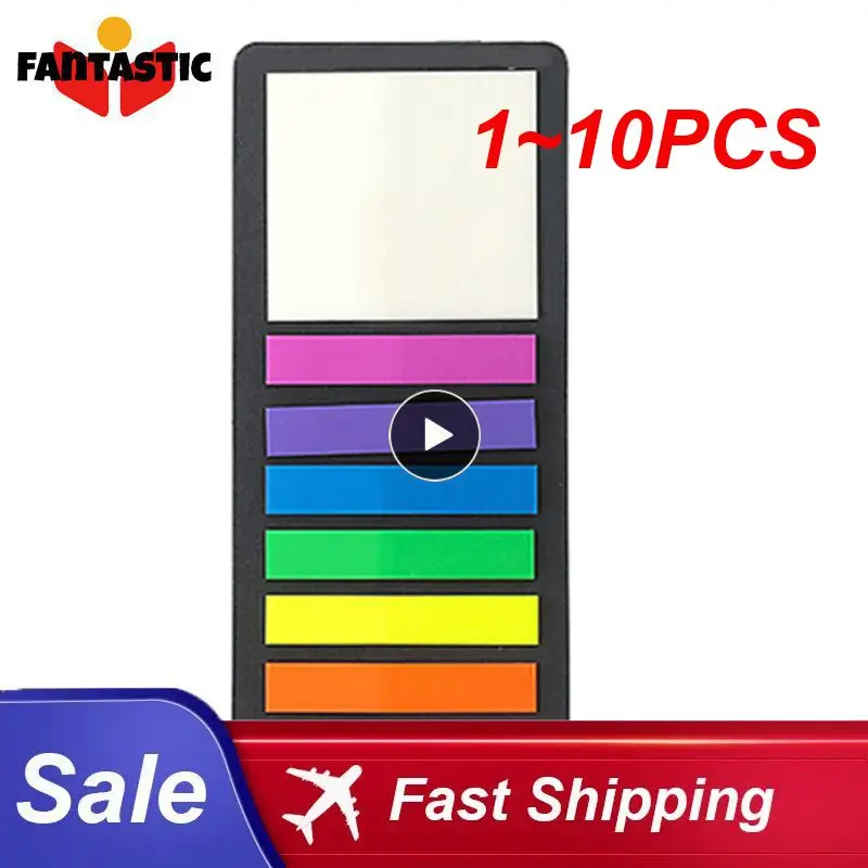 

1~10PCS Color Stickers Transparent Fluorescent Index Flags Stickers Label Plan Stickers Kids Gifts School Office Supplies