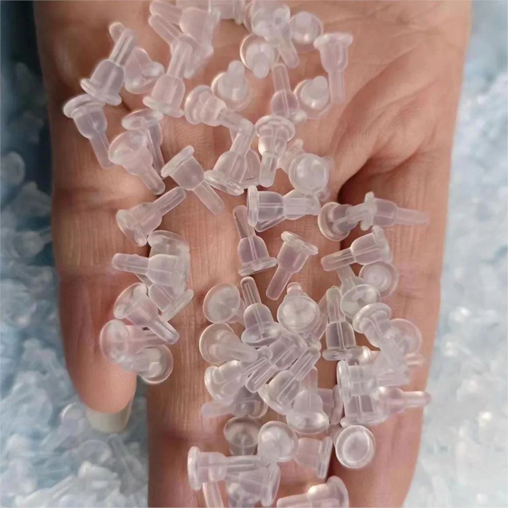 100pz Silicone Orecchini Schienali,Morbidi Trasparenti Orecchini - Foto 7