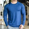 Men's Sports Fitness Long Sleeve Outdoor Badminton Quick Dry Training Shirt Casual Thin Running Top Bodybuilding Sportswear 1