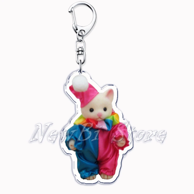 Cute Y2k Cartoon Cat Rabbit Bear Animals Acrylic Keychains Keyring for Accessories Bag Pendant Keyring Jewelry Friends Gifts