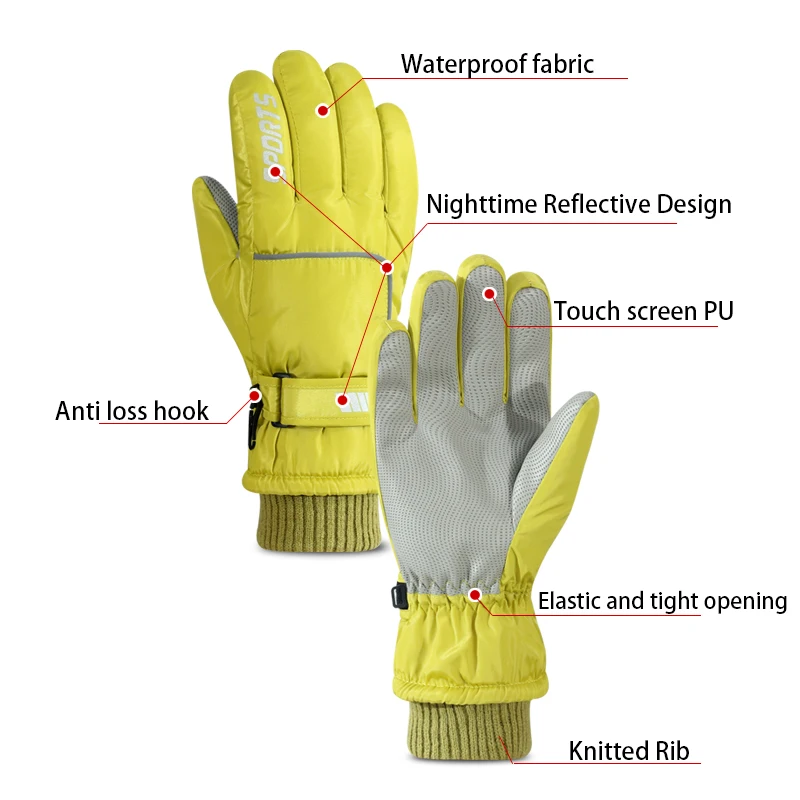 Men's and women's professional winter warm skiing gloves warm snow gloves waterproof motorcycle smile 506 touch screen skiing gloves