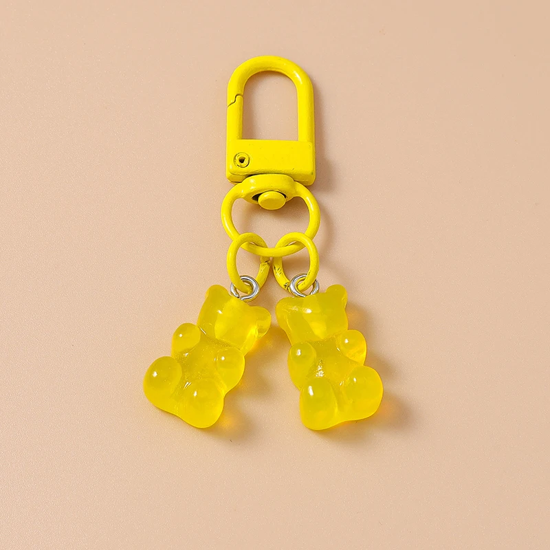Aihua Niedlicher Schlüsselanhänger, schöner Farbverlauf, Gummibärchen-Schlüsselanhänger, Schlüsselanhänger für Frauen und Mädchen, Telefon, Airpod-Hülle, Anhänger, Schmuck, Geschenke – Detail 6
