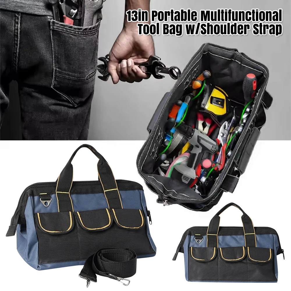 13/19inch Portable Multifunctional Tool Bag Heavy Duty Storage Case Shoulder