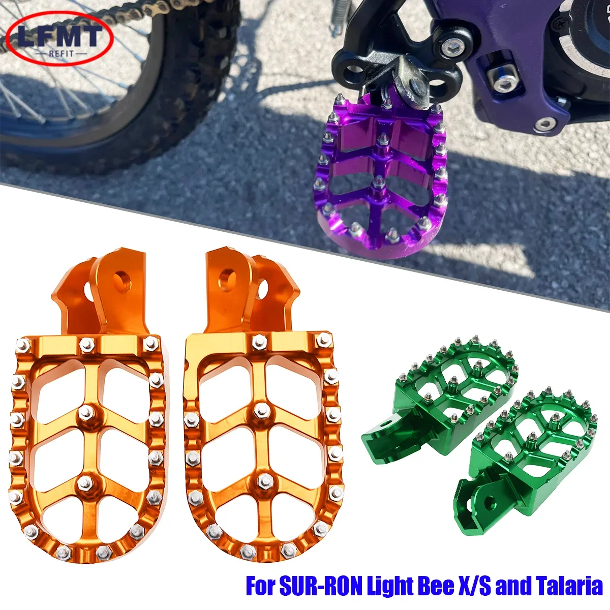Motorcycle Foot Pedals CNC Footpegs Foot Pegs Rests For Sur-Ron Motocross Surron Sur ron Light Bee S Light Bee X Off-Road Electric