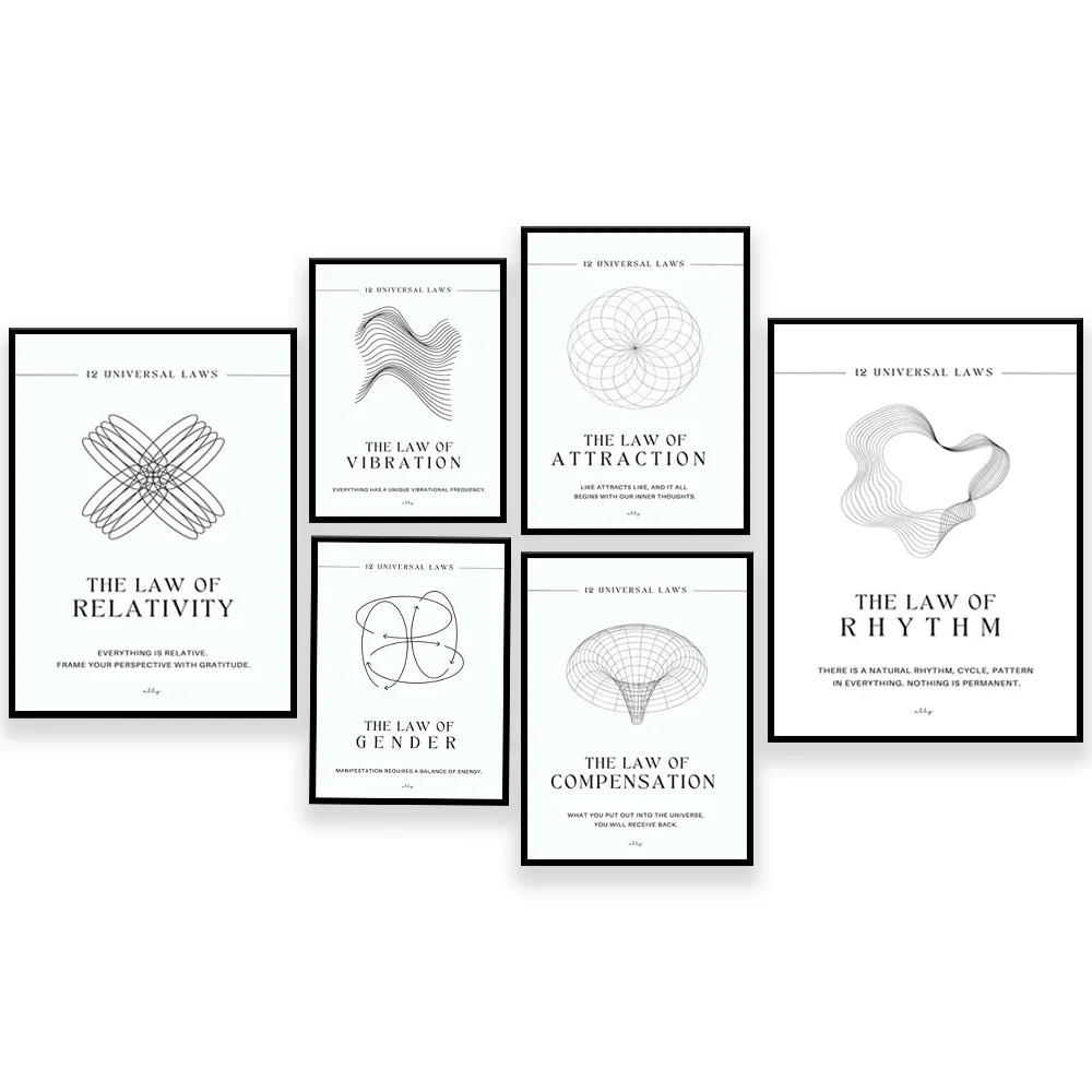 12 laws spirit poster expression print trend halo art mindset print design sure y2k wall decor poster, angel digital