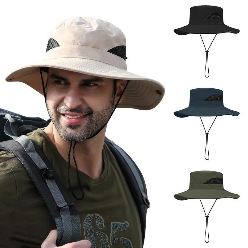 

Sun Hat Outdoor Hiking Fishing Fisherman Hat Summer Breathable Sunscreen Men Bucket Hats Army Camouflage Tactical Cap Boonie