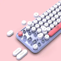 Cute Princess Theme Wireless Keyboard and Mouse Set Round Keycaps Ergonomic Keyboard Mini Portable Keyboard For Girls Gift - Image 3