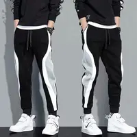 2024 Spring Autumn Men's Sports Pants Male Loose Fitting Leggings Patchwork Running Training Casual Pants Fashion Outfit Trouser 1