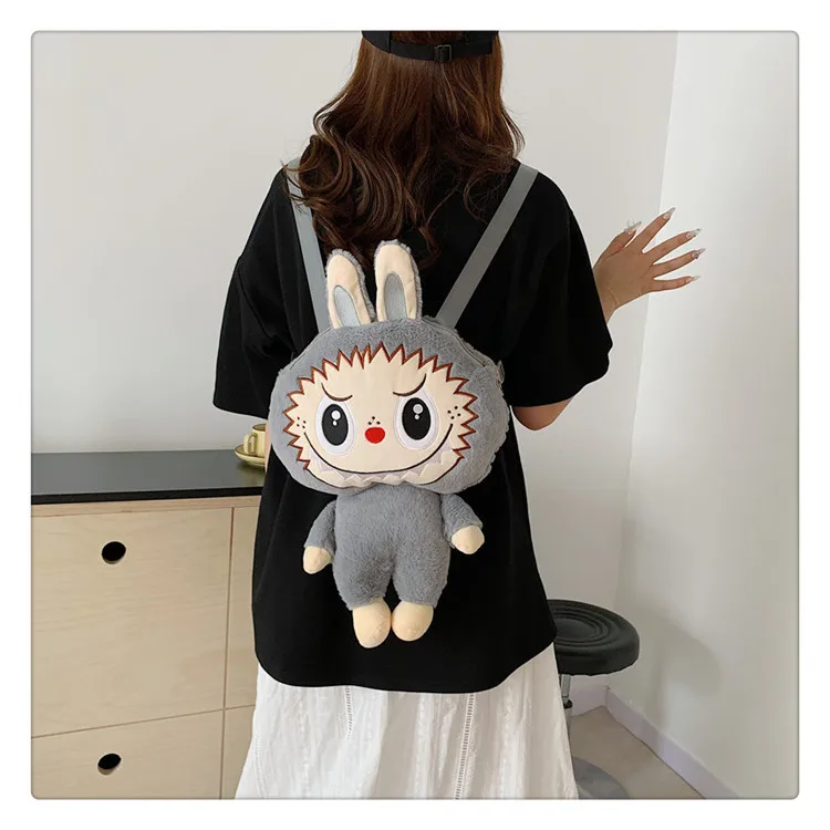 Sac Bandoulière Enfant Labubu Elsa – Silicone Et Polyester – Dessin Animé – Moyen 25x20x17cm