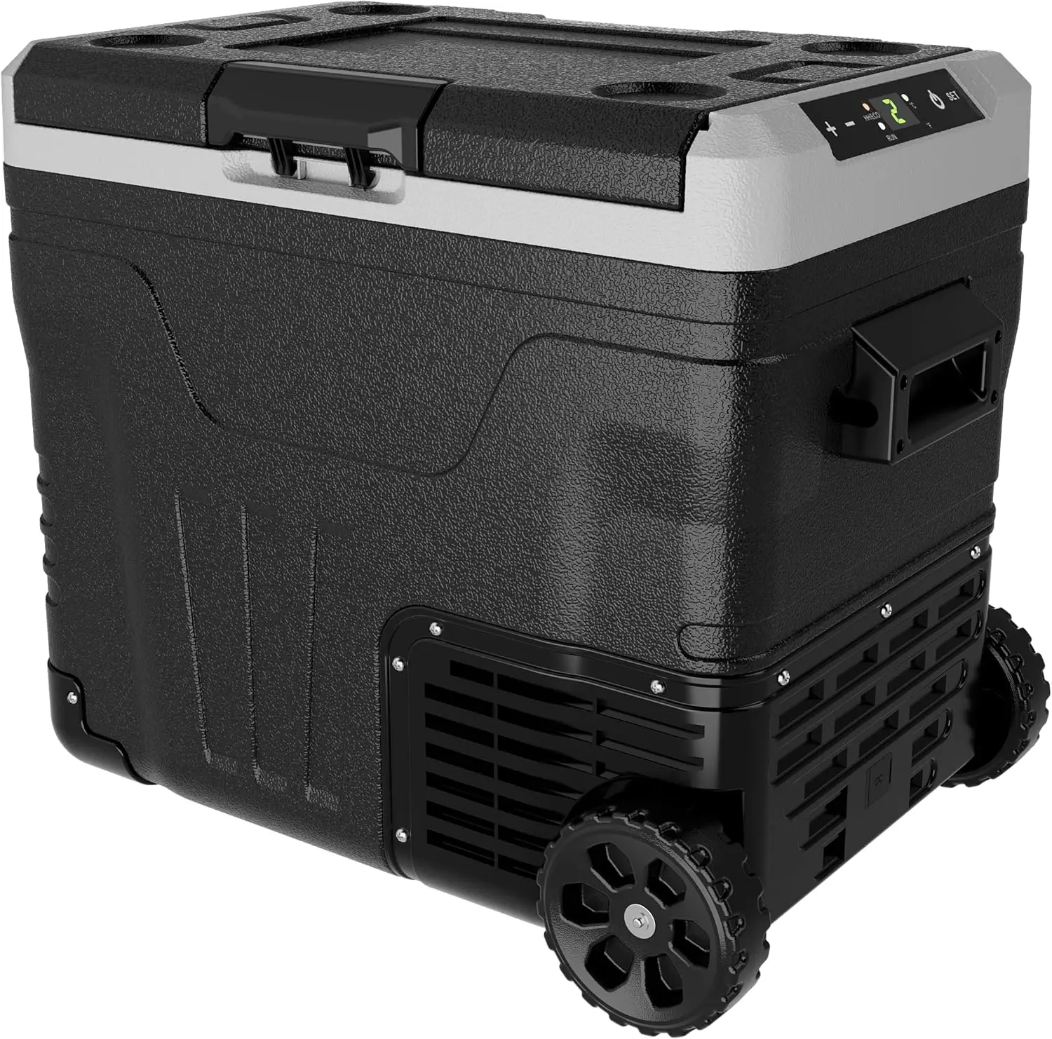 Refrigerator Portable Fridge-53 Quart(50L) Electric Cooler Big Zone with 2 Baskets and Wheels, 12V Fridge -4℉-68℉ for Camping,