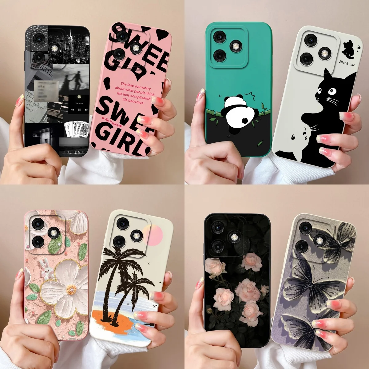 Soft Liquid Silicone Shockproof Back Cover - High Quality Lightweight Bumper Case, Various Styles Available
