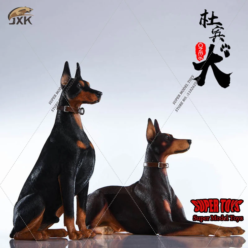 

JXK 1/6 Scale Scene Accessories Doberman Pinscher Hunter Dog Pet Healing Figure Canidae Animal Model for 12Inch Action Figure