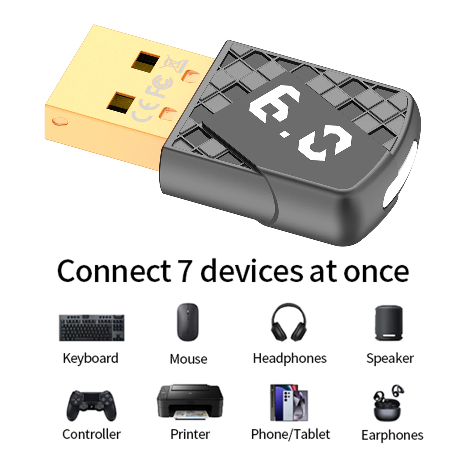 블루투스 호환 6.0 USB 수신기 송신기 플러그 앤 플레이 헤드셋 스피커 키보드 마우스 프린터용 무선 동글