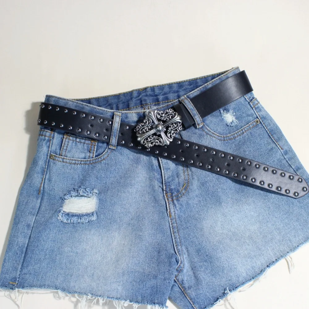 حزام عريض Y2K برشام Y2K جديد أوروبي وأمريكي للنساء والفتيات الساخنة عصرية ومتعددة الاستخدامات عبر الحدود