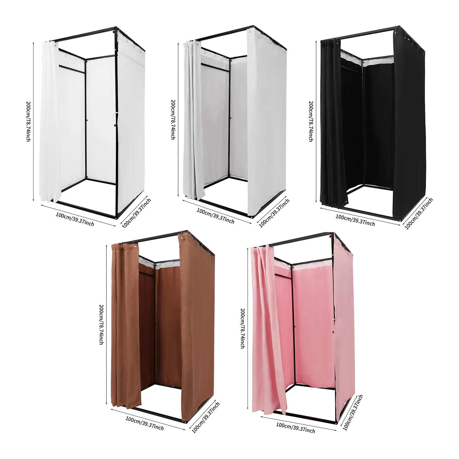 Tragbare Umkleidekabine für Bekleidungsgeschäfte 100x100x200cm Mobile Boutique-Umkleidekabine mit Kleiderstange – Detail 8