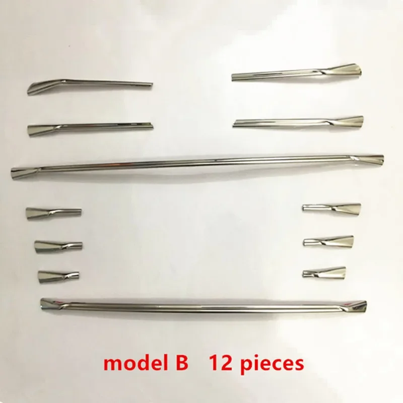 Car Front Grille Cover Decorative Trim Strips For Audi A3 8V Sedan Hatchback Sportback 2014-16 1 set Stainless steel