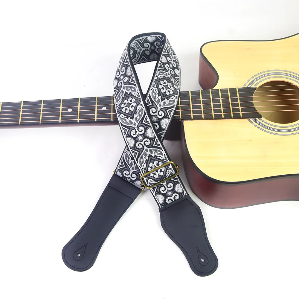 Embroidered Ethnic Style Adjustable Guitar Strap