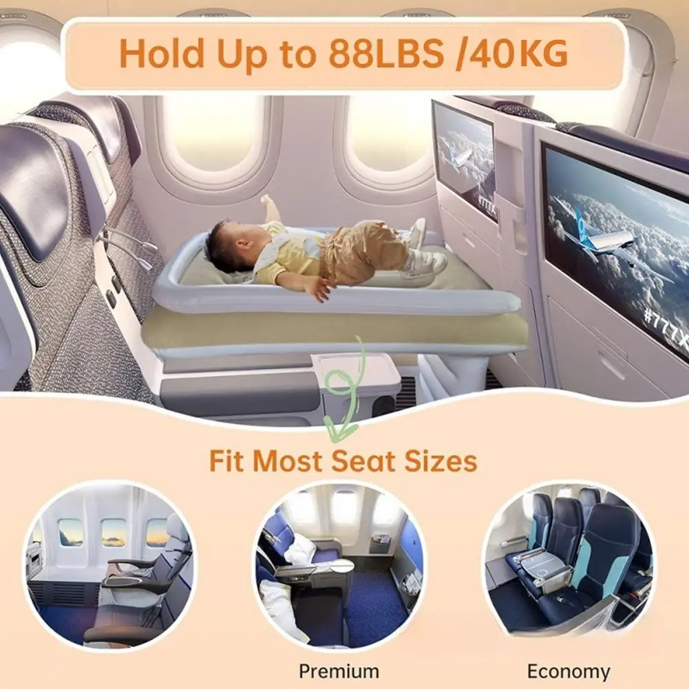 Portable Toddler Airplane Bed For Kid Baby Mattress Air Bed Seat Extender Sleeping Mattress Seat For Travel Car Road Trip 5