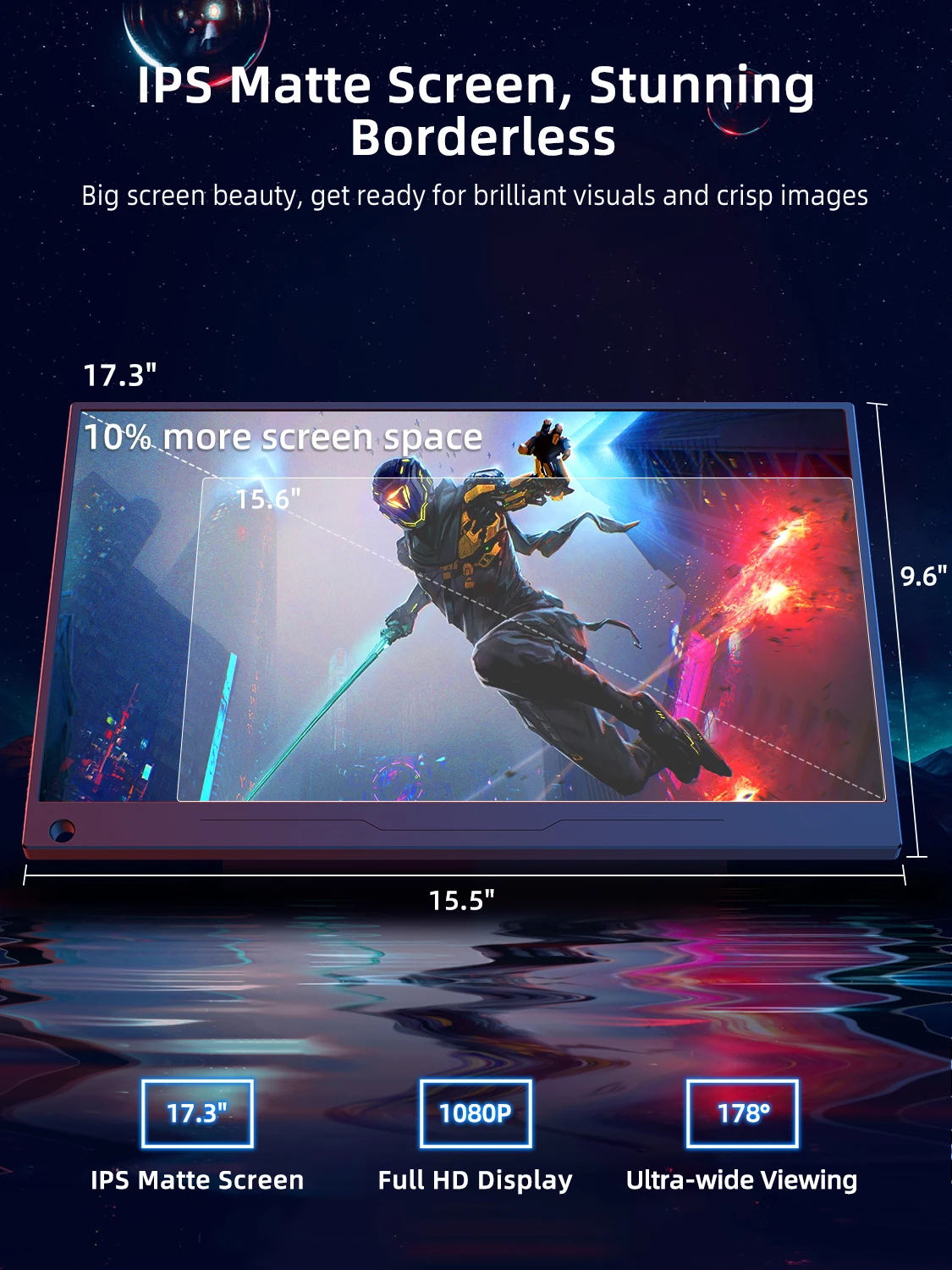 UPERFECT 17.3 ġ 144Hz ޴  ÷ AMD FreeSync FHD 1080P HDR IPS Ʈ ǻ (USB C ) ġ PS5  ũ ܺ ȭ
