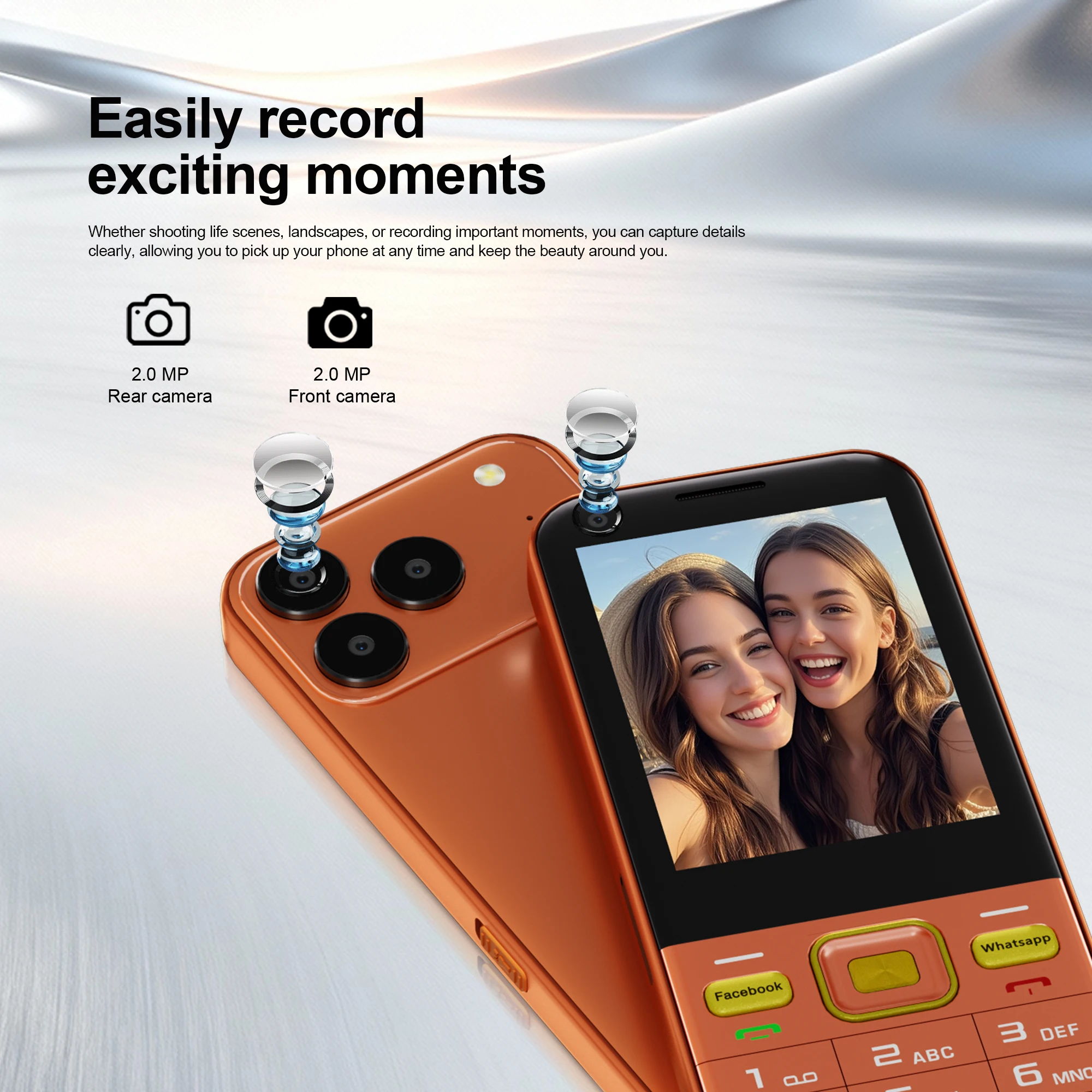 SERVO F7 Ultra 4G Button Smartphone Android System 2GB RAM 16GB ROM WhatsAPP WiFi Hotspot FM 2.8" Touch Screen 2 SIM Smart Phone