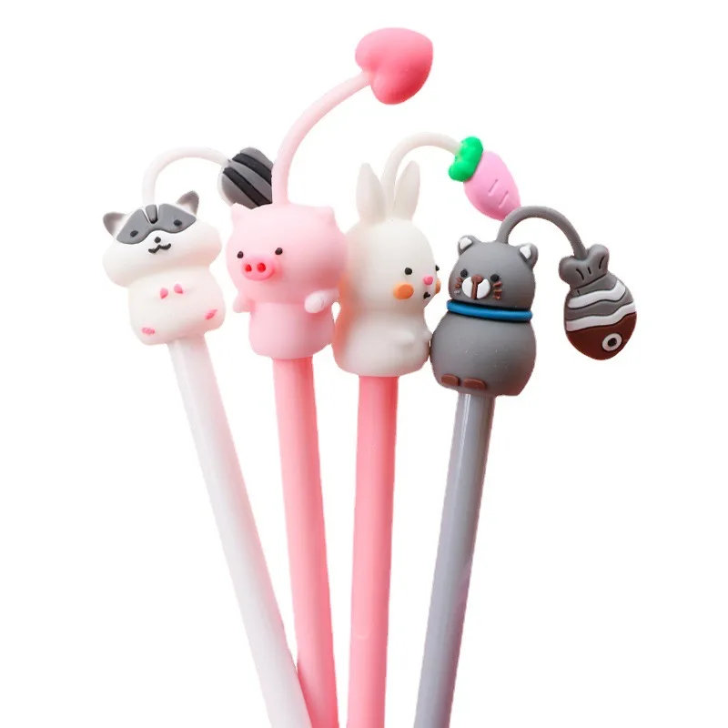 

Novelty Rabbit Cat Hamster Pig Animal Gel Pen 0.5mm Ink Cute Kawaii Cartoon Pens for Writing Exam Signing School Supplies Gift