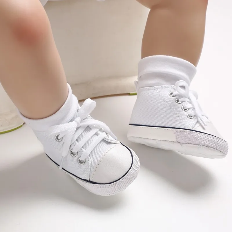 Baby Canvas Classic Sports Shoes Newborn Boys and Girls Printed Star First Walkers Shoes Infant Anti slip Baby Shoes 6