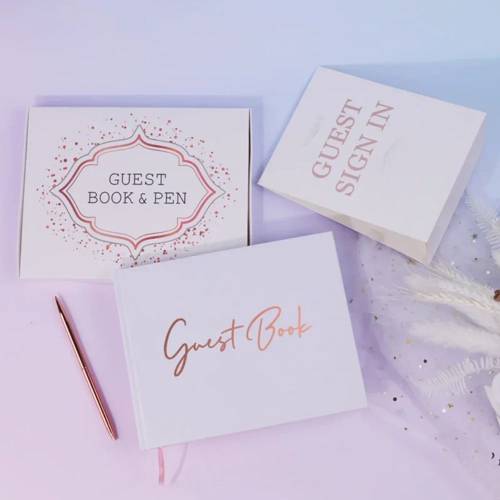 100 Pages/50 Guest Books and Pens-Hot Stamping Albums, Message Books, Signatures At Weddings, Parties, or Bridal Showers