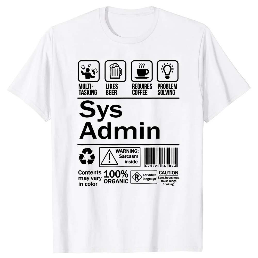 Men's Cotton T-shirt For System Administrators Graphic Design_voghion.com