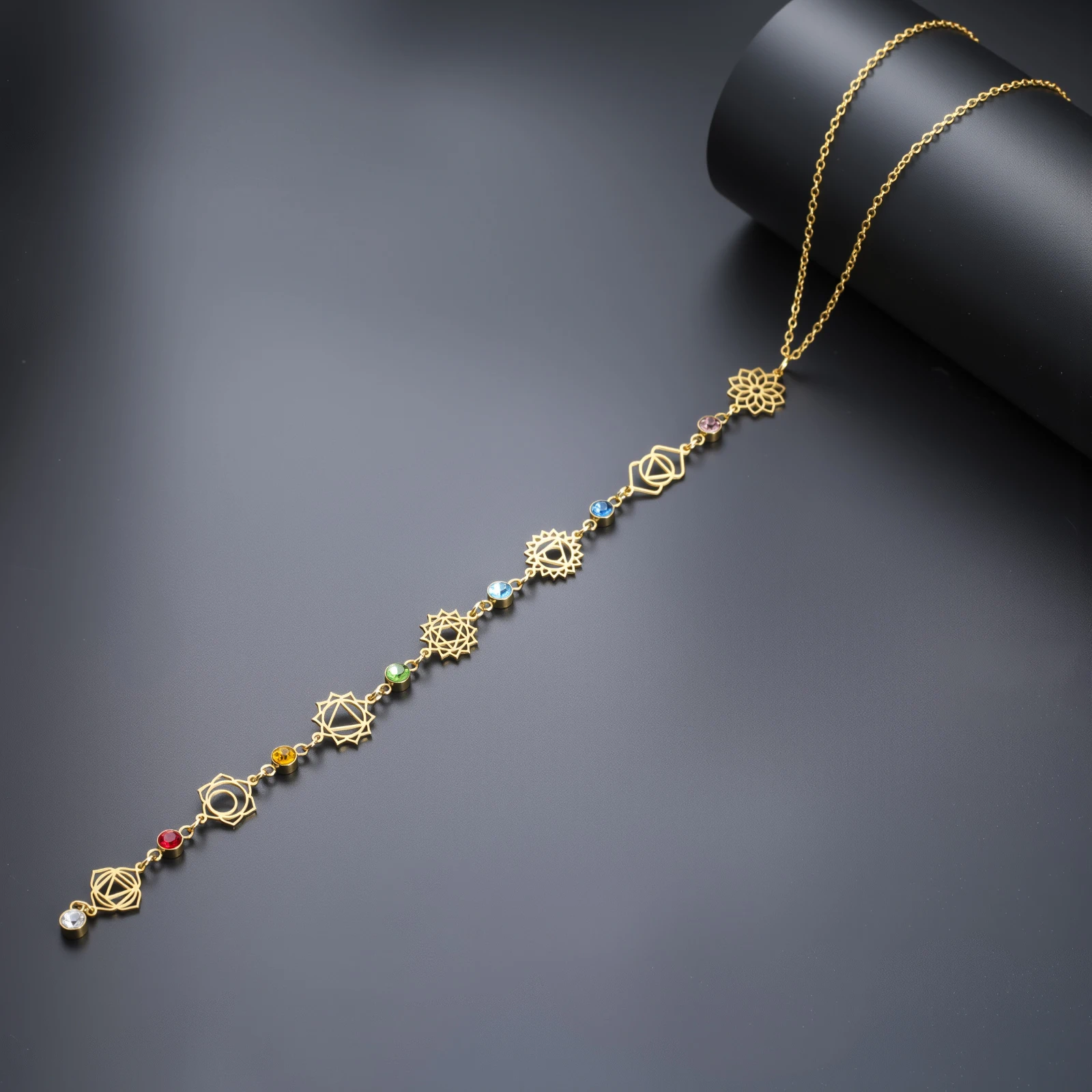 7 Chakra Pendant Choker Necklace 2