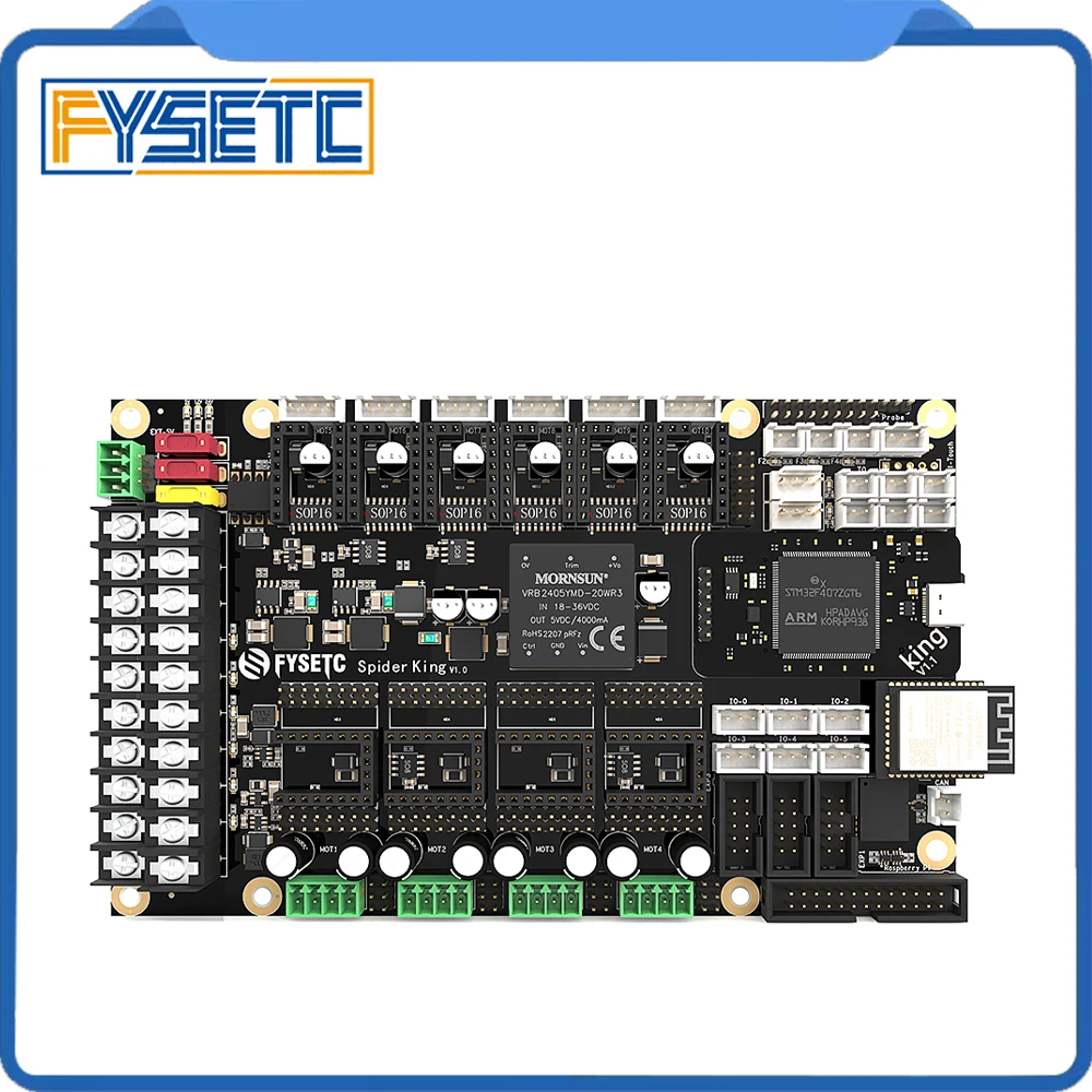 FYSETC Spider King 10 -Axis Industrial-grade MotherBoard Board Core Replaceable support Klipper/Marlin 2.0 for Voron 3d Printer fysetc spider king motherboard core replaceable 10 axis industrial grade motherboard support uart spi for voron 3d printing