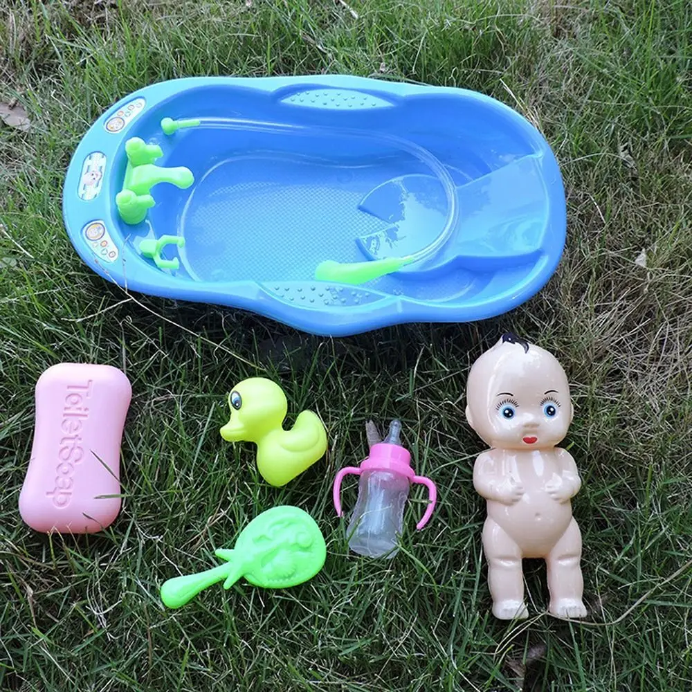 Realistic Baby Doll Bath Toys Soap Duck Bottle with Bathtub Doll Bath Set Little Newborn Educational Shower Toy Children's Day 5