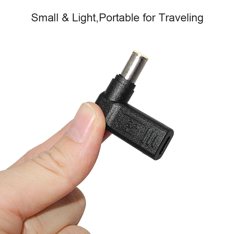 노트북 전원 어댑터 커넥터 DC 플러그 USB 타입 C 암 커넥터를 HP, Dell, Asus, Acer, Lenovo 노트북용 범용 수 커넥터로 변환하는 컨버터