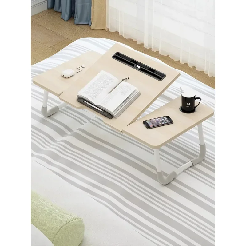 Folding Table on Bed, Small Table in Dormitory, Writing Table in Bedroom, Lazy Person Sitting on The Ground, Computer, Bed Table