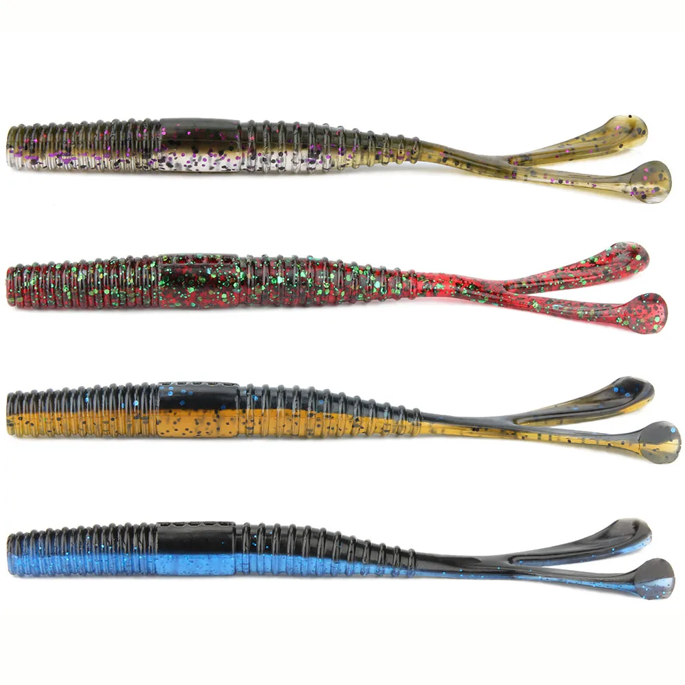 Rosewood New 5pcs Soft Plastic Finesse Rabbit Ear Tail Creature Baits