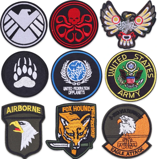 Militaire Set 9 Pièces - Ecusson thermocollant patches appliques