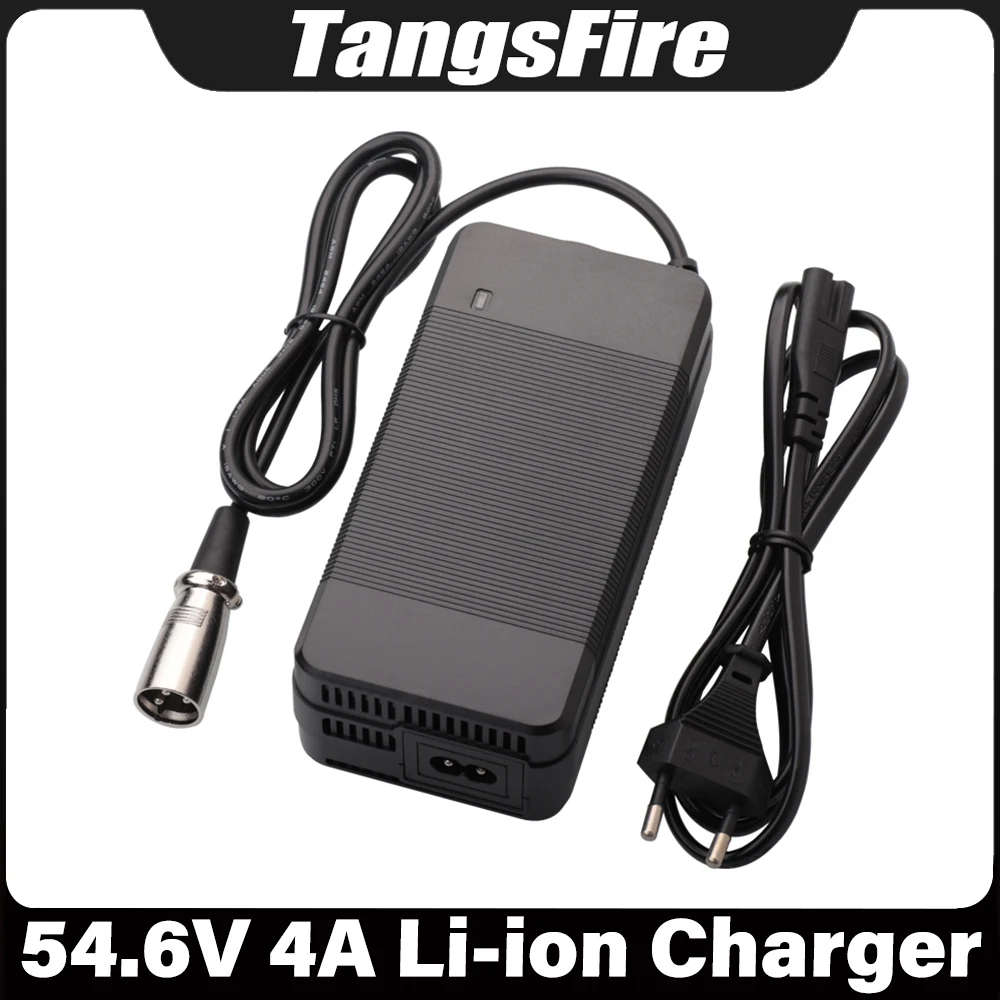 54.6V 4A Smart Lithium Battery Charger 13Series For 48V Bicycle Polymer Li-ion Battery Charger EU/KR/US/AU/UK Plug
