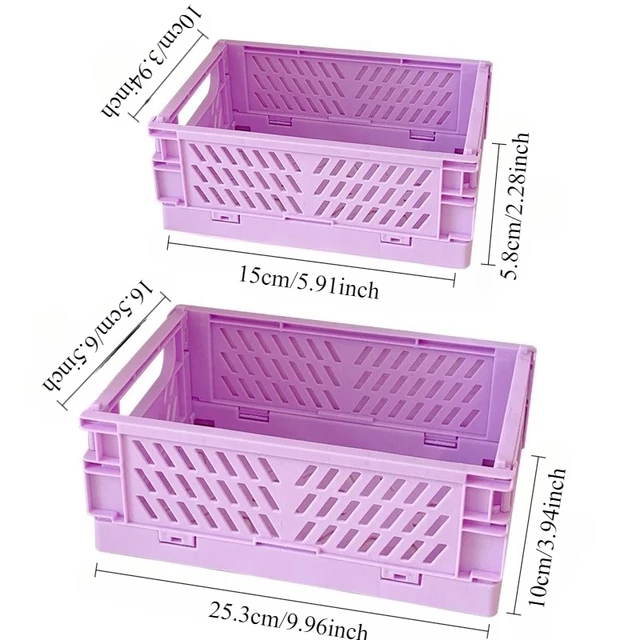 Boîte de rangement pliable avec poignées, caisse pliable pour jouets, cosmétiques et organisation de bureau 6