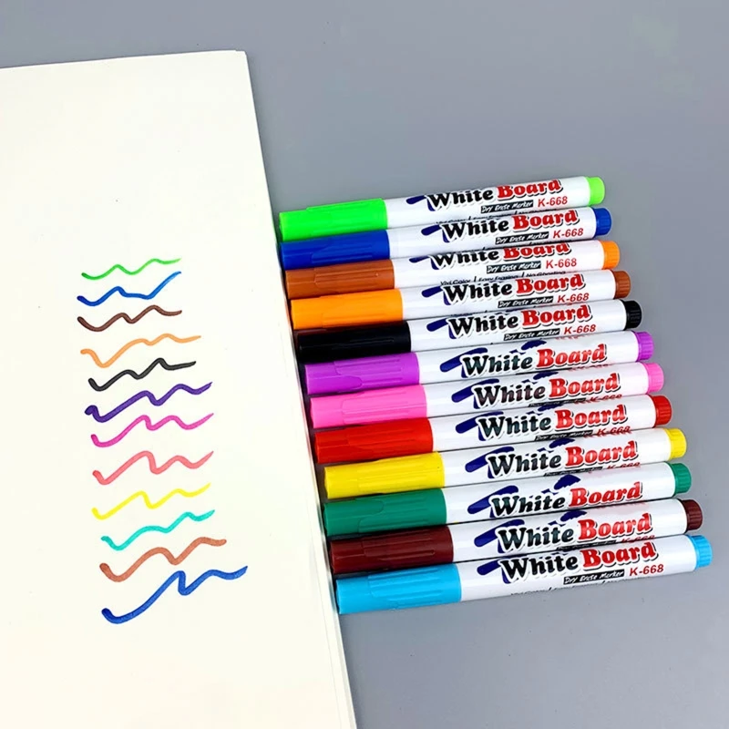 

12 Colors Whiteboard Markers Erasable Colorful Marker Pens Liquid Chalk Pens for School Office Whiteboard Chalkboard