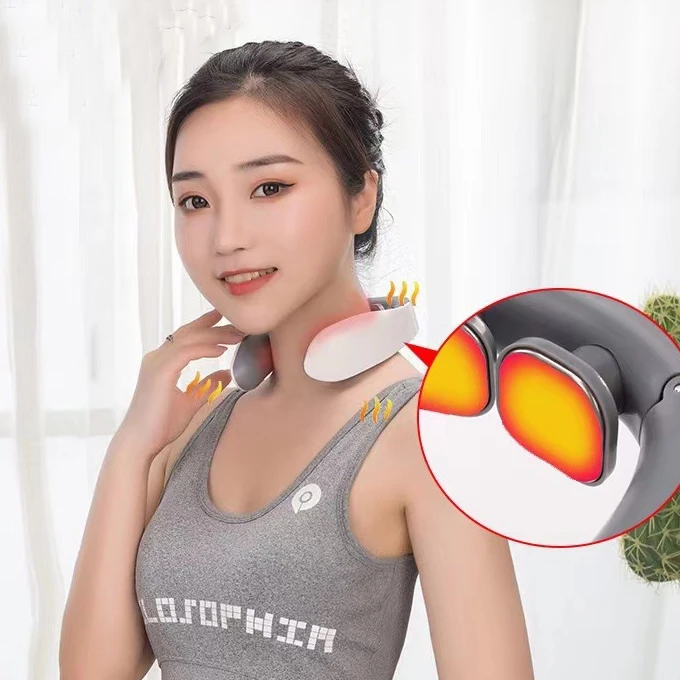 Bxa Ems Pulse Massager Smart Bacn Neck Massager Tens Wireless Heat Vertebra Cervicale Relax Muscle Pain Impastare Dispositivo Di Massaggio