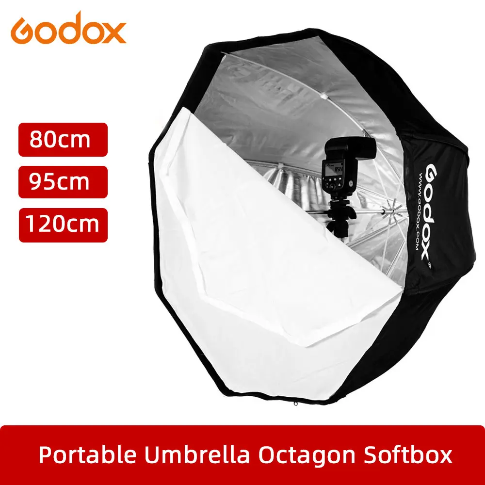 Portable Octagon Softbox Umbrella Reflector for Studio Strobe 80cm 95cm 120cm