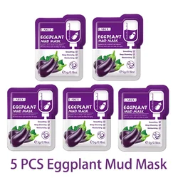 Hydrating & Repairing Night Facial Mask Set - 5-Piece Moisturizing Skin Care Collection (Eggplant)