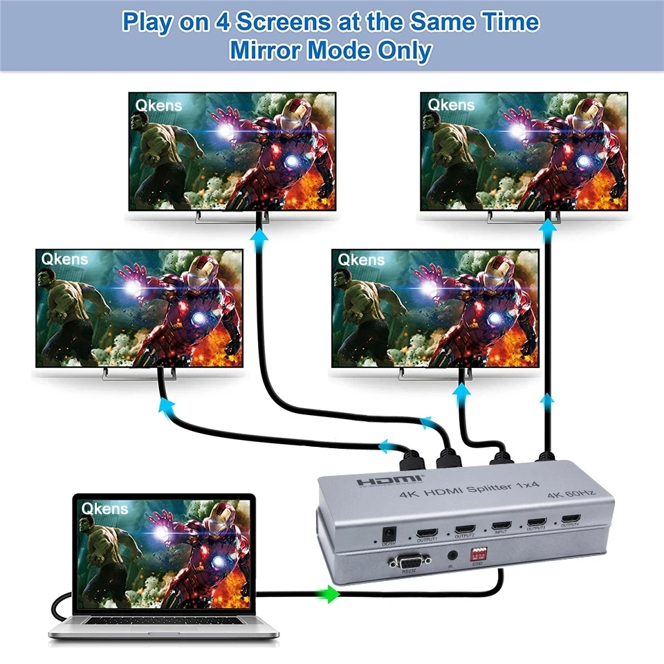 4K @ 60hz 1x4 HDMI 2.0 й HDCP2.2 4K HDR 1 In 4  Ƽ ũ ̷ ÷, Ps3Ps4 ī޶ PC-TV  