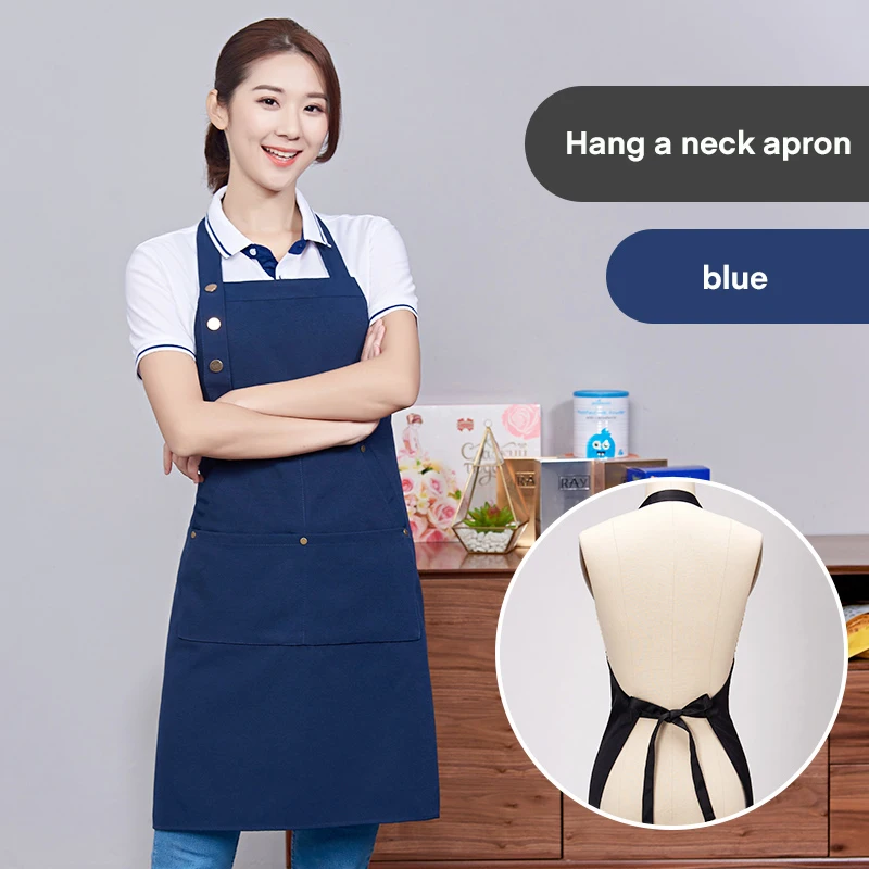 Men's And Women's Models Hanging Neck Apron Anti-fouling And Dirty Waiter Clothes Supermarket Promoters Apron
