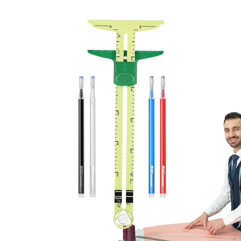 

Измерительный инструмент для шитья, линейка 5 в 1, скользящий инструмент для шитья, измерительная линейка для квилтинга, швейный аксессуар, для квилтинга ткани