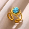 89449-0edd68.jpg Bagues de luxe en Zircon coloré bleu pour femmes, en acier inoxydable plaqué or, fleur papillon, bijoux brillants de fête exquis, 2025