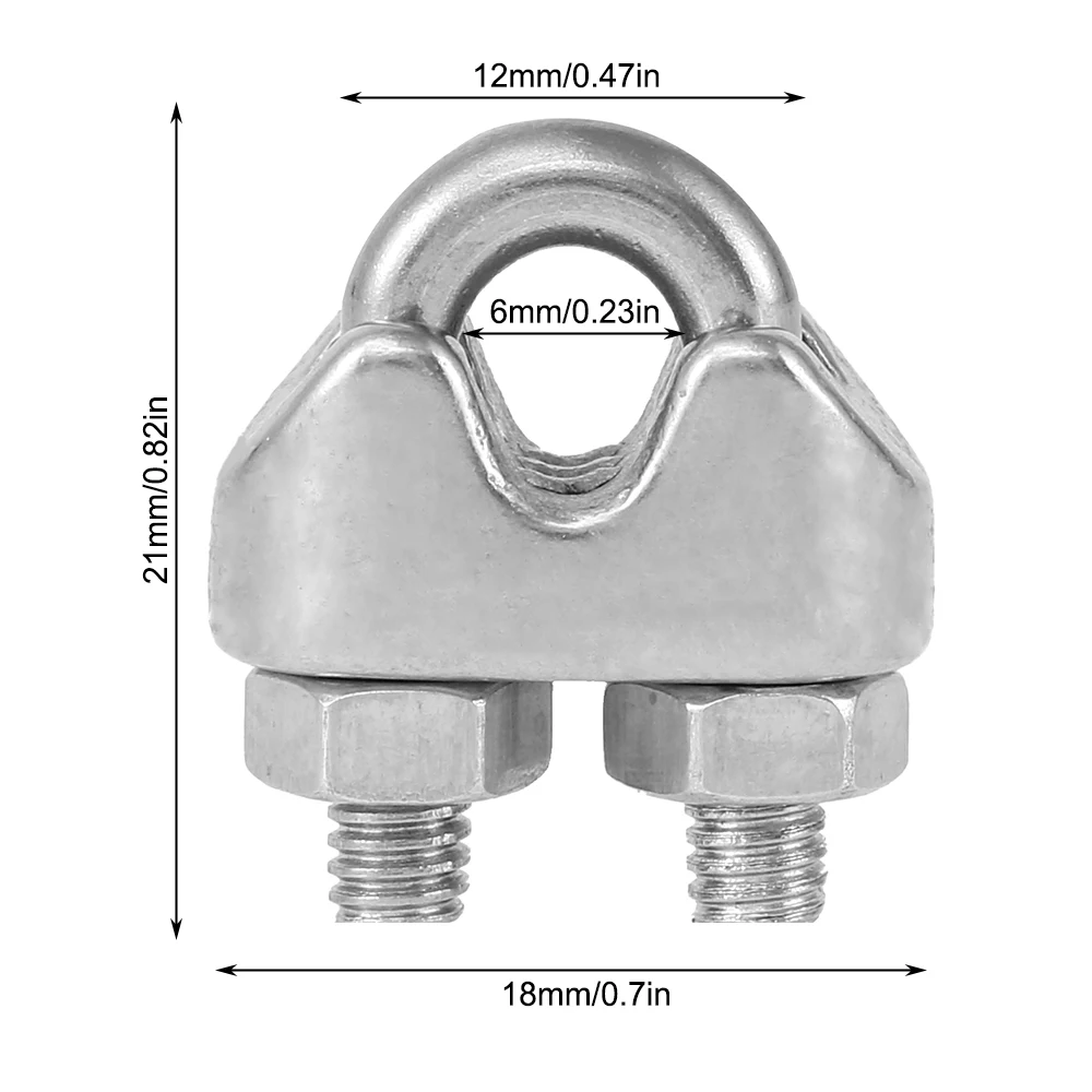 Stainless Steel Cable Clamps for 3mm Wire Rope Fixing